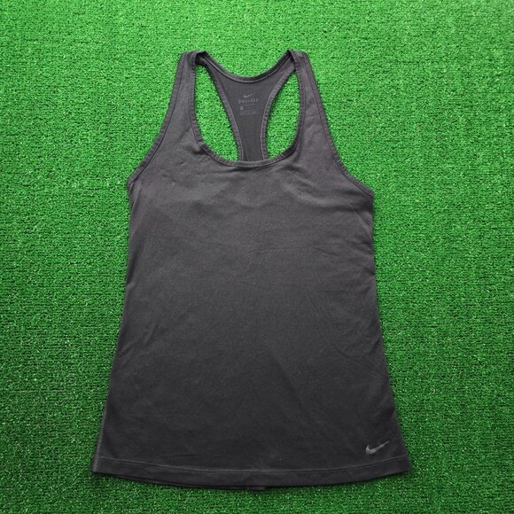 Nike Tank Top Womens Small Black Dri-Fit Racerback Training Gym Activewear - Picture 1 of 8